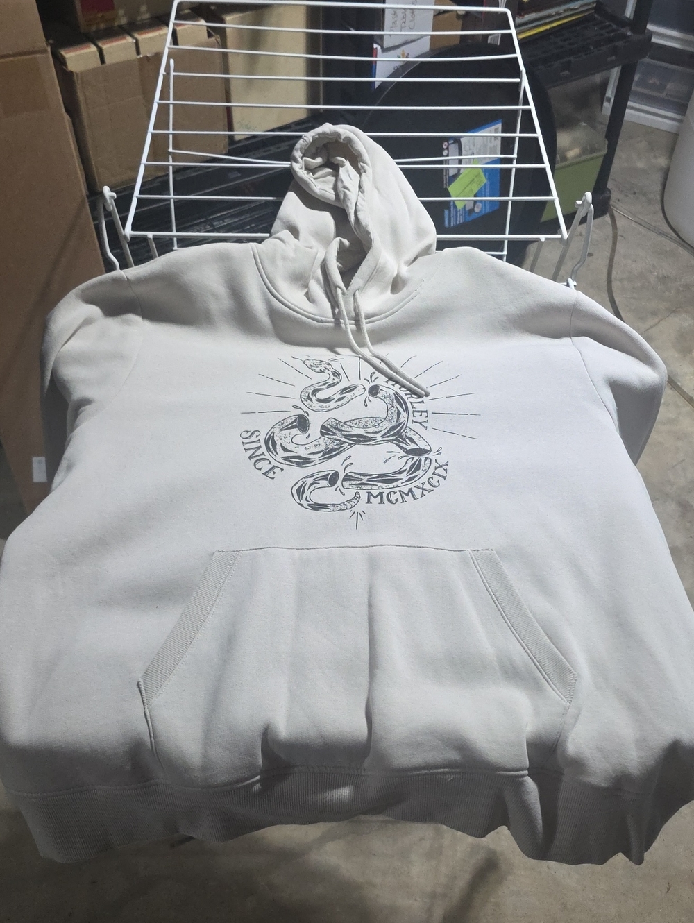 Mens Hurley Cream Color Hoodie XXL